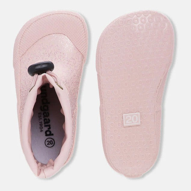 Bundgaard Malik Rose Sparkle siltinātie gumijas zābaciņi