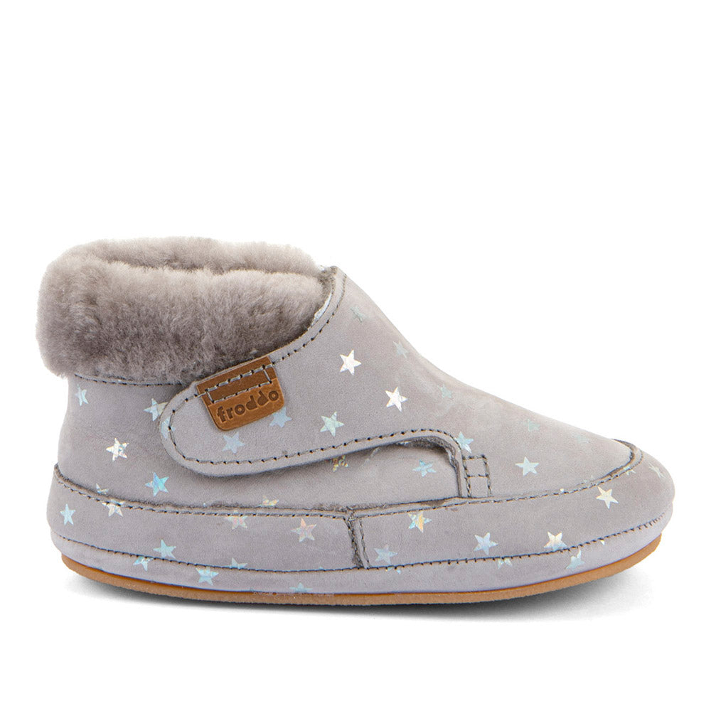Froddo Barefoot Furry Silver siltie ādas zābaciņi