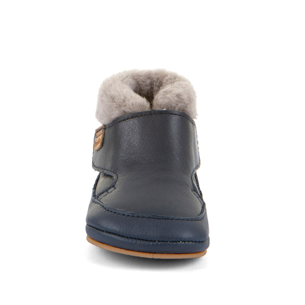 Froddo Barefoot Furry Dark Blue siltie ādas zābaciņi