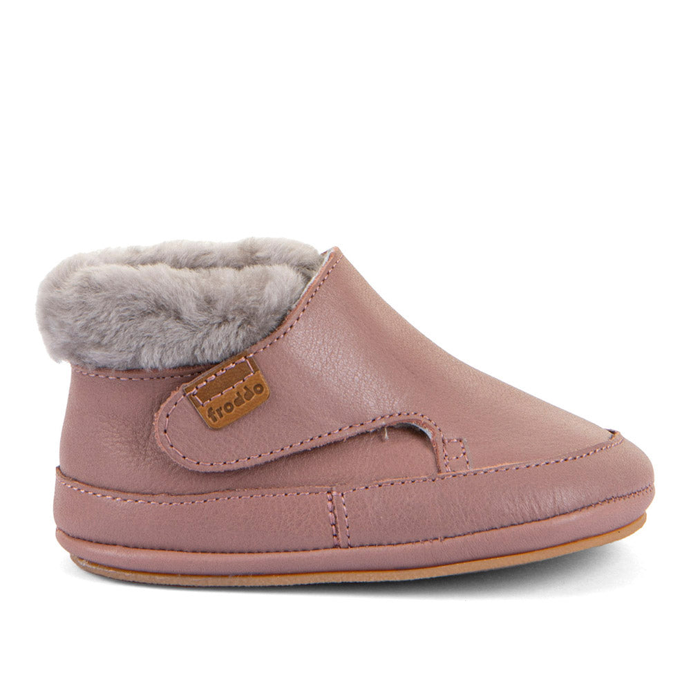 Froddo Barefoot Furry Dark Pink siltie ādas zābaciņi