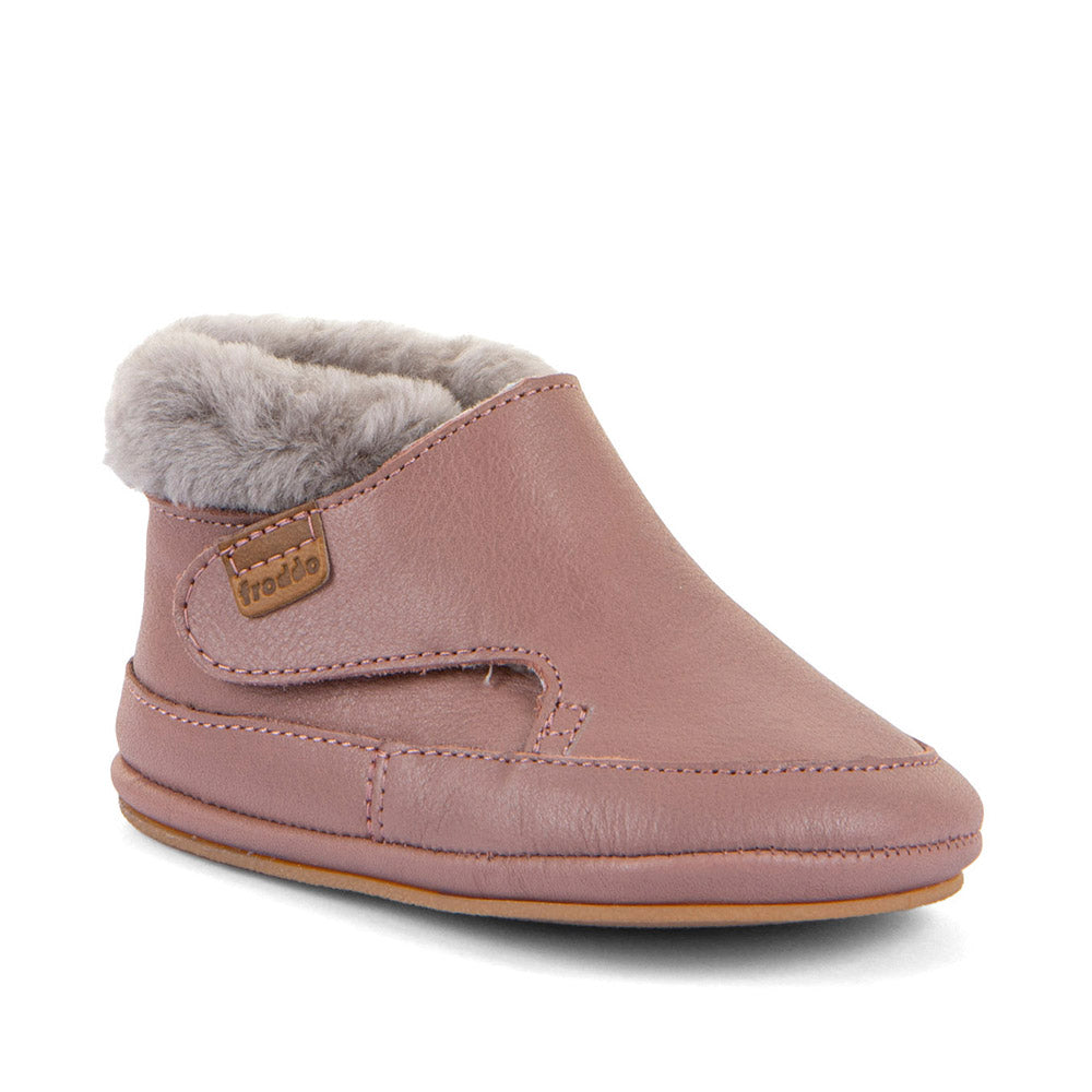 Froddo Barefoot Furry Dark Pink siltie ādas zābaciņi