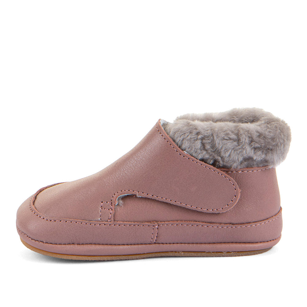 Froddo Barefoot Furry Dark Pink siltie ādas zābaciņi
