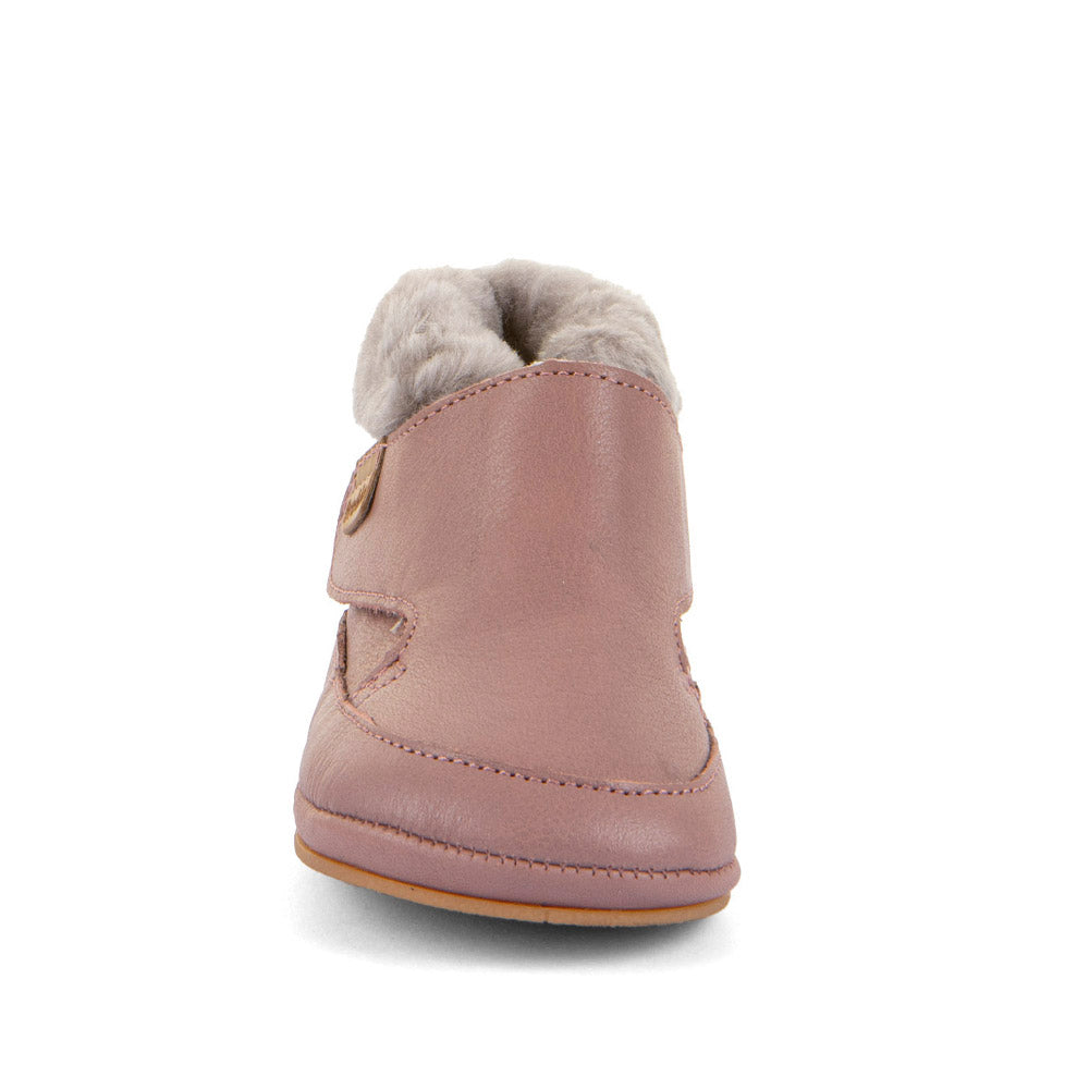 Froddo Barefoot Furry Dark Pink siltie ādas zābaciņi