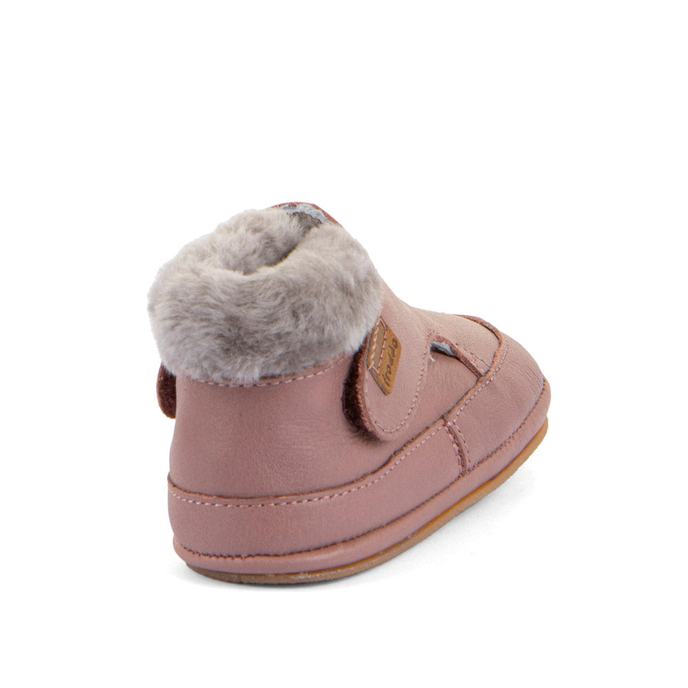 Froddo Barefoot Furry Dark Pink siltie ādas zābaciņi