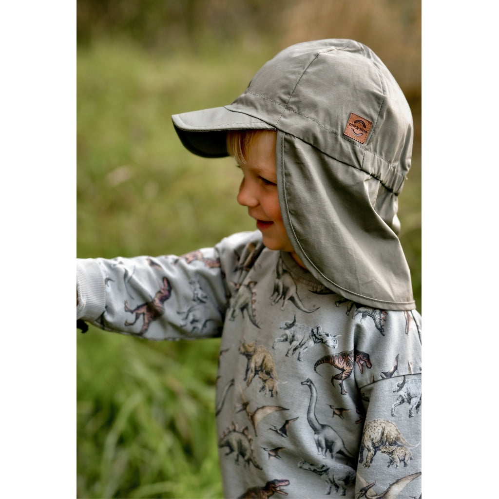 Mikk-Line kokvilnas saules cepure Dusty Olive