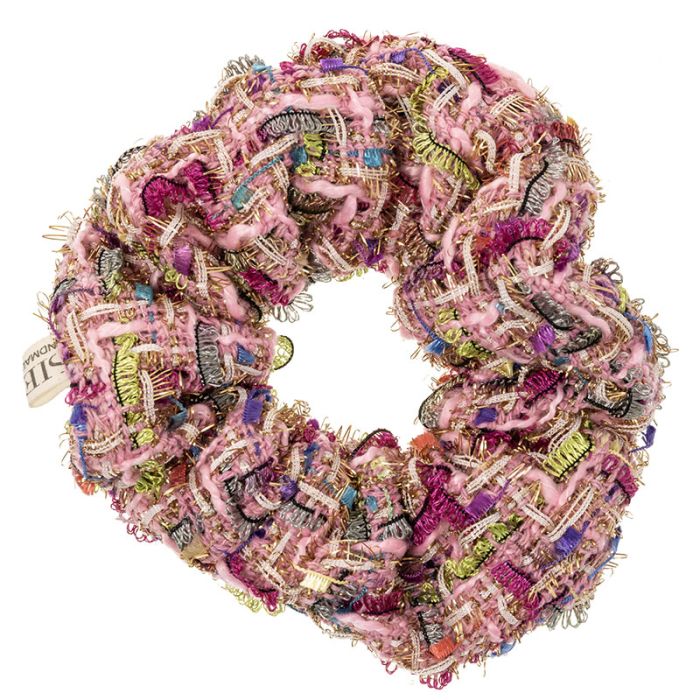 SIENA Tweed Scrunchie French Rose matu gumija