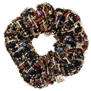 SIENA Tweed Scrunchie Black matu gumija