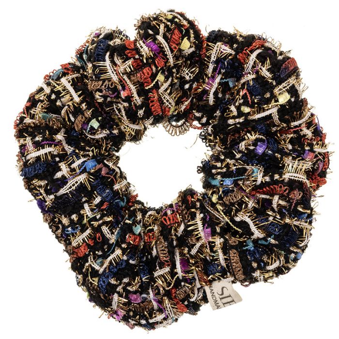 SIENA Tweed Scrunchie Black matu gumija