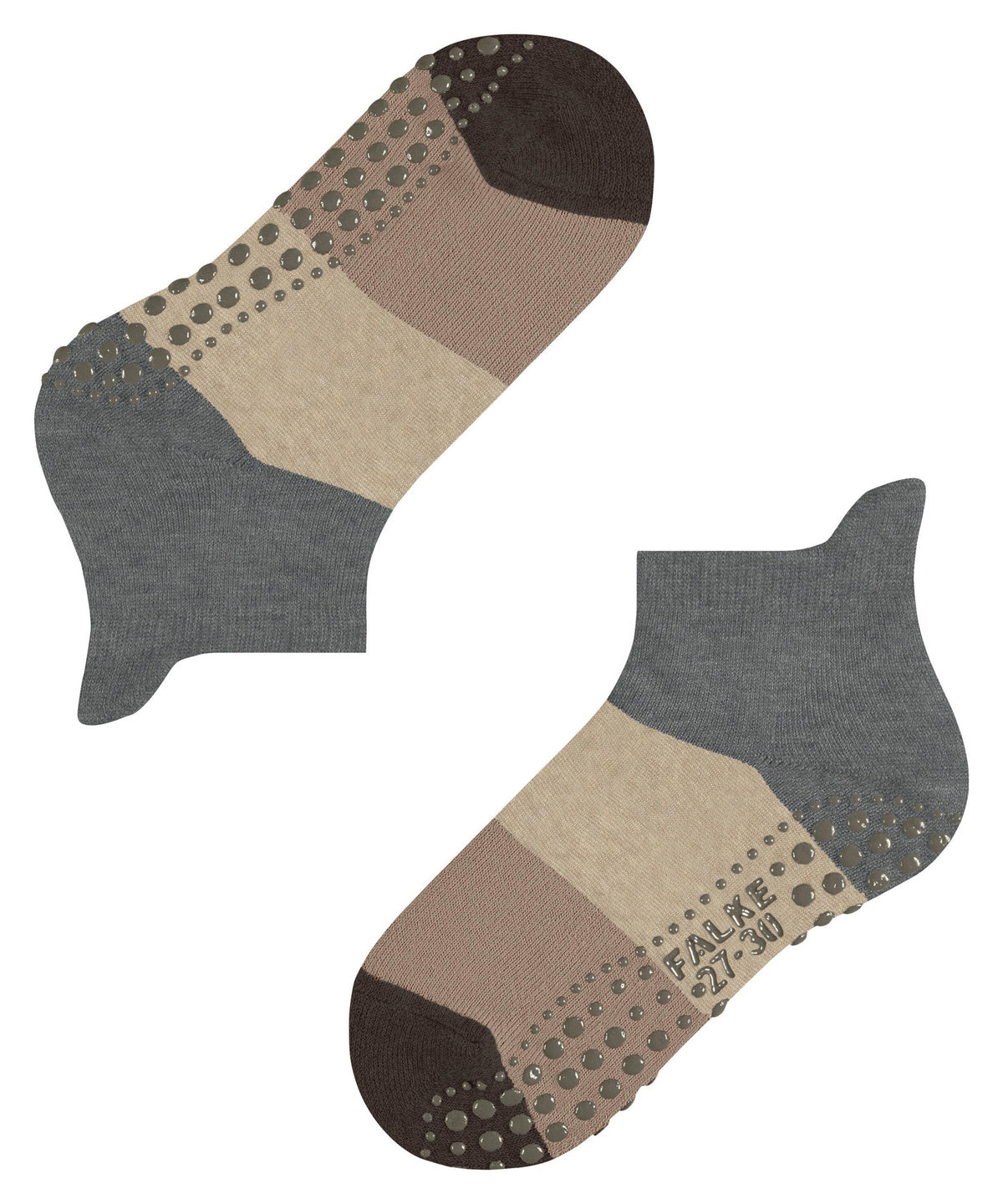 Falke Colour Block Light Greymel. zeķes ar silikona punktiņiem