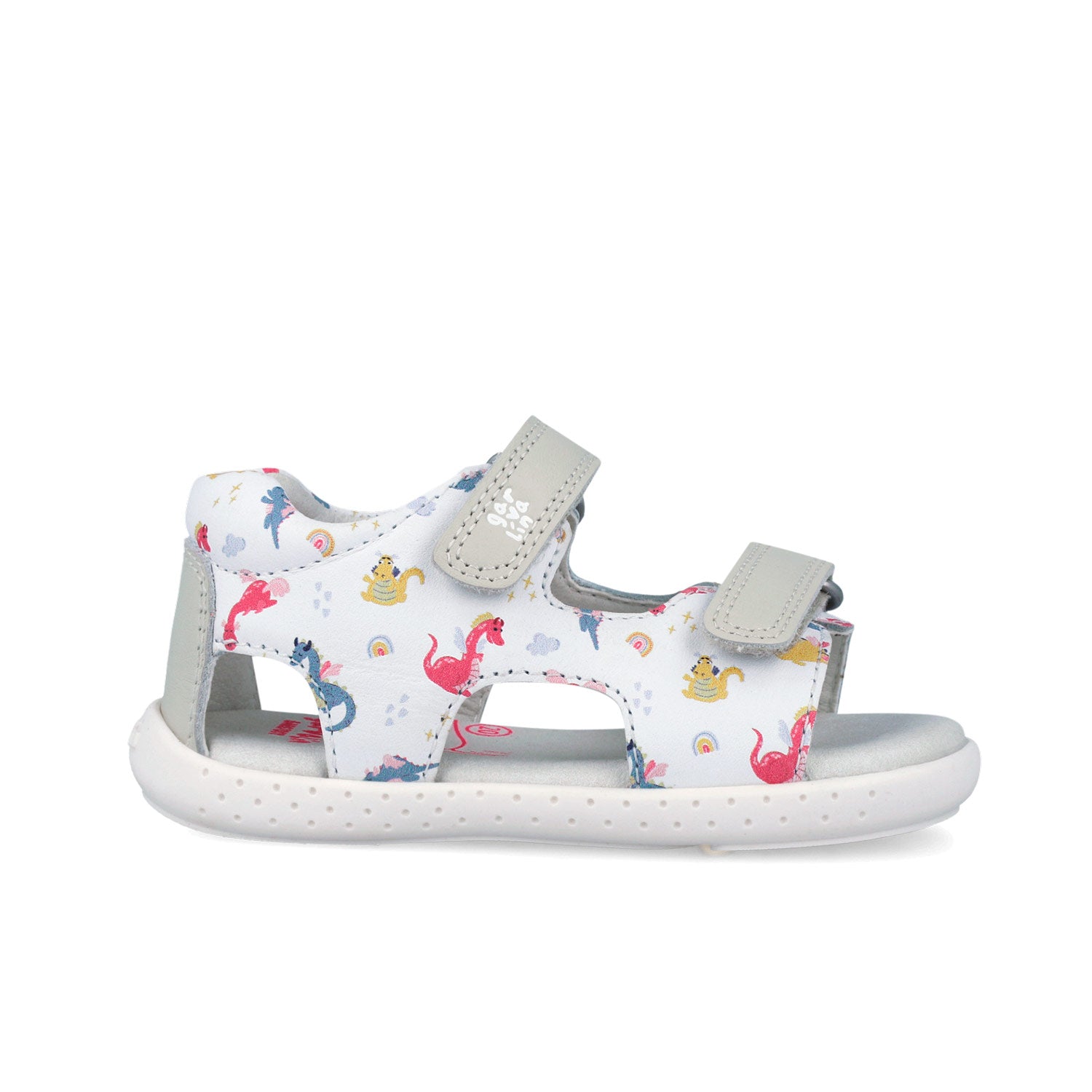 Garvalin Estampada Blanco ādas sandalītes