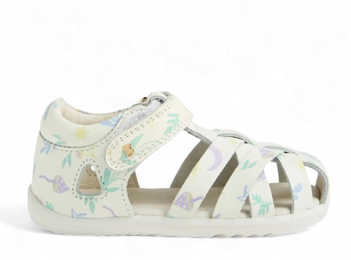 Bobux SU Tropicana White Floral ādas sandales