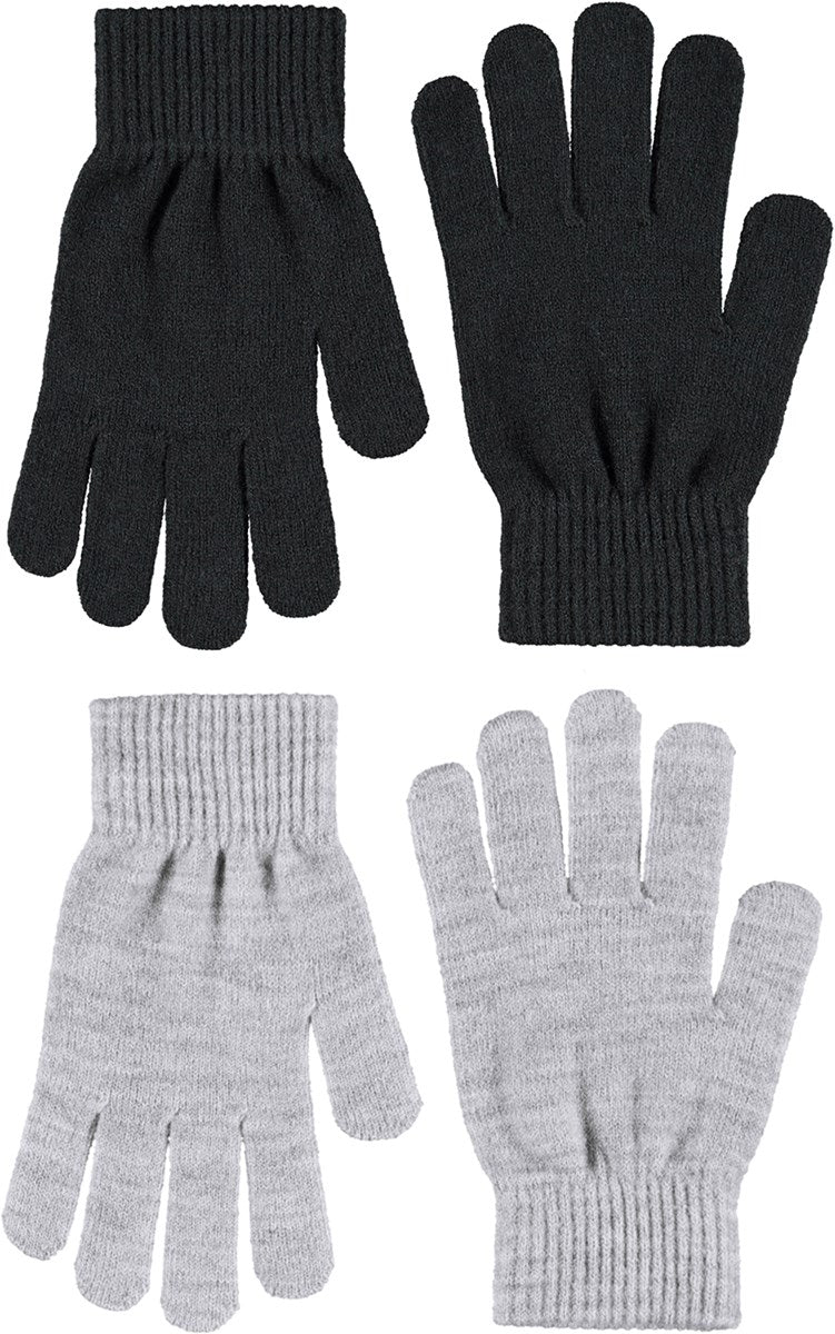 MOLO KIDDY Grey Melange adīti pirkstaiņi ar vilnu