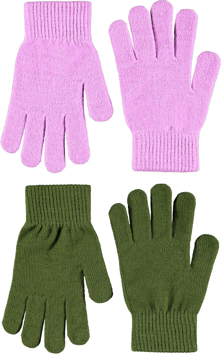 MOLO KIDDY Purple Ray adīti pirkstaiņi ar vilnu