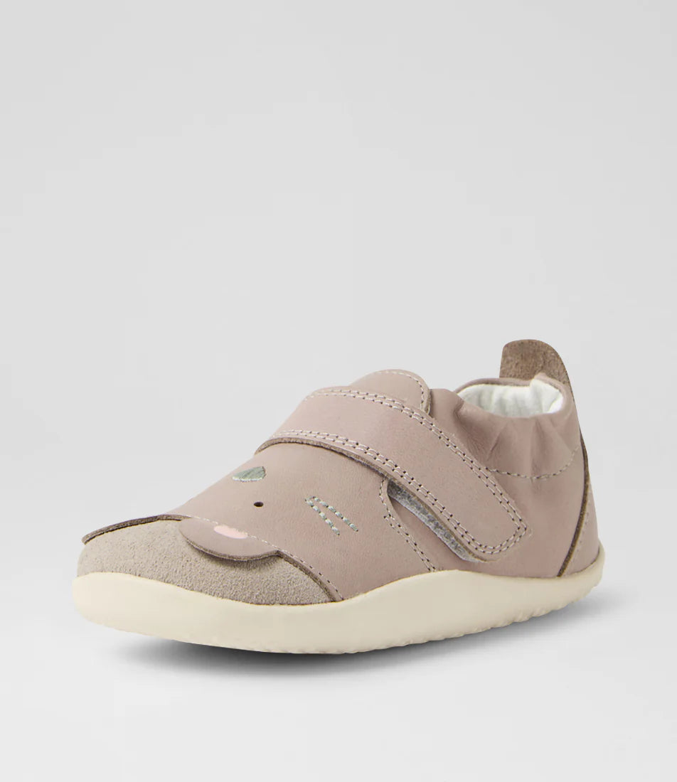 Bobux Xplorer Critters Squeaky Taupe ādas kurpītes