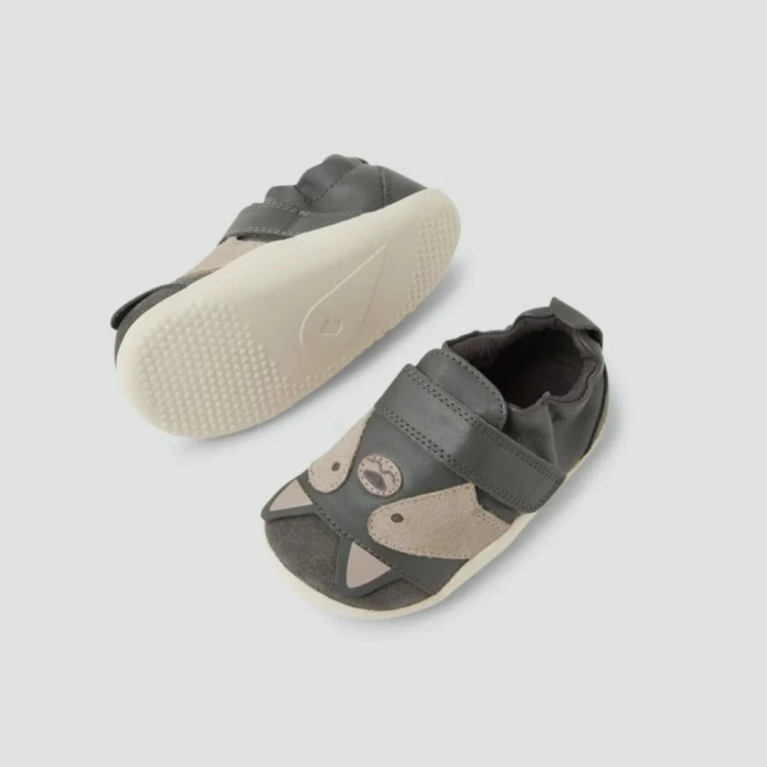 Bobux Xplorer Critters Scrunch Smoke ādas kurpītes