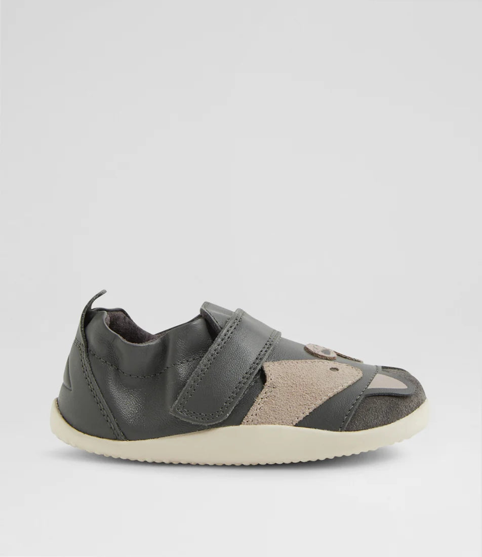 Bobux Xplorer Critters Scrunch Smoke ādas kurpītes