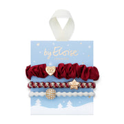 byEloise Candy Cane Sparkle zīda matu gumiju komplekts