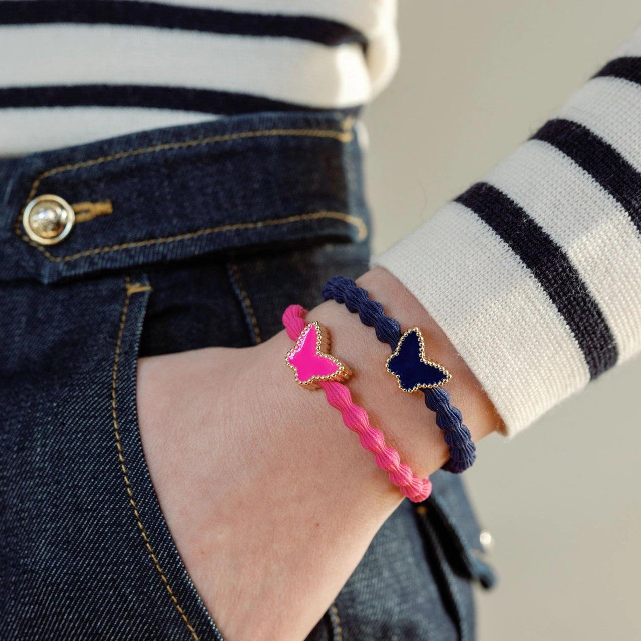 byEloise Enamel Gold Butterfly matu gumija