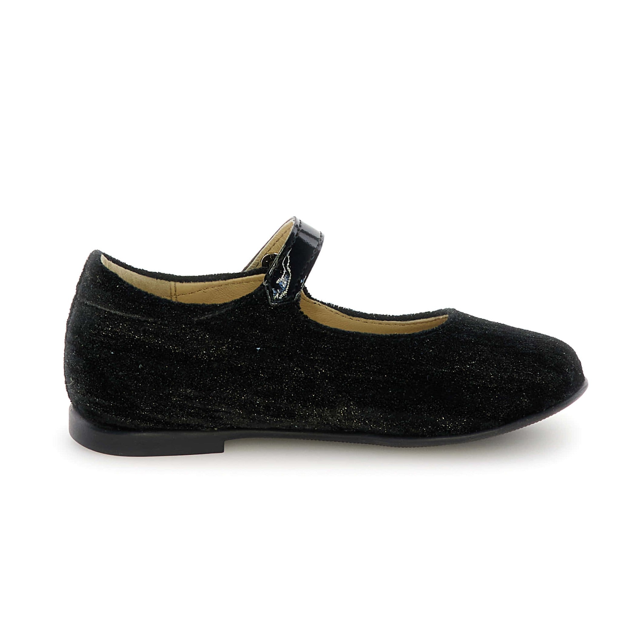 Naturino Ovindoli velvet slippers - black with gold accents