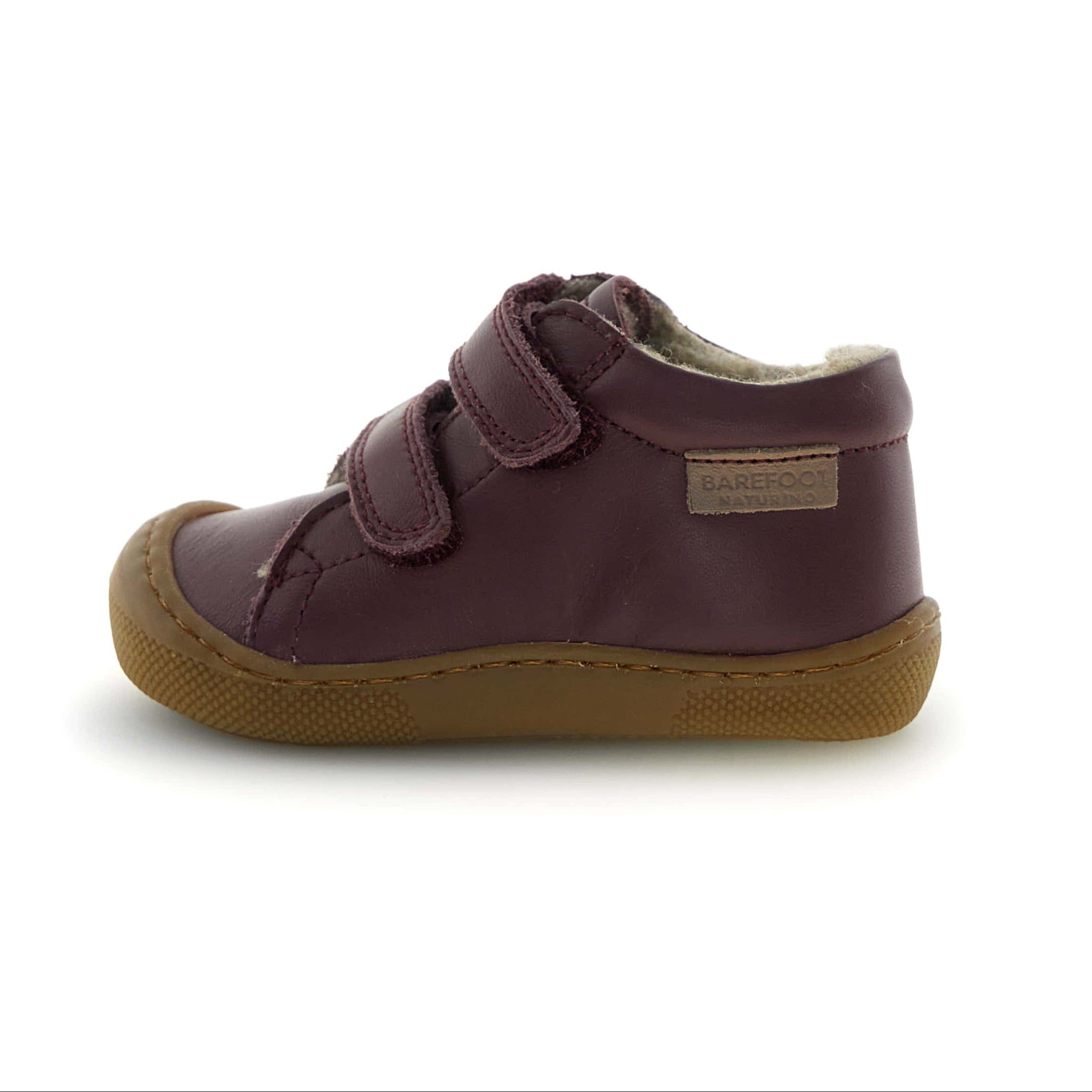 Naturino Barefoot Amur Wool Prune siltinātie ādas zābaciņi
