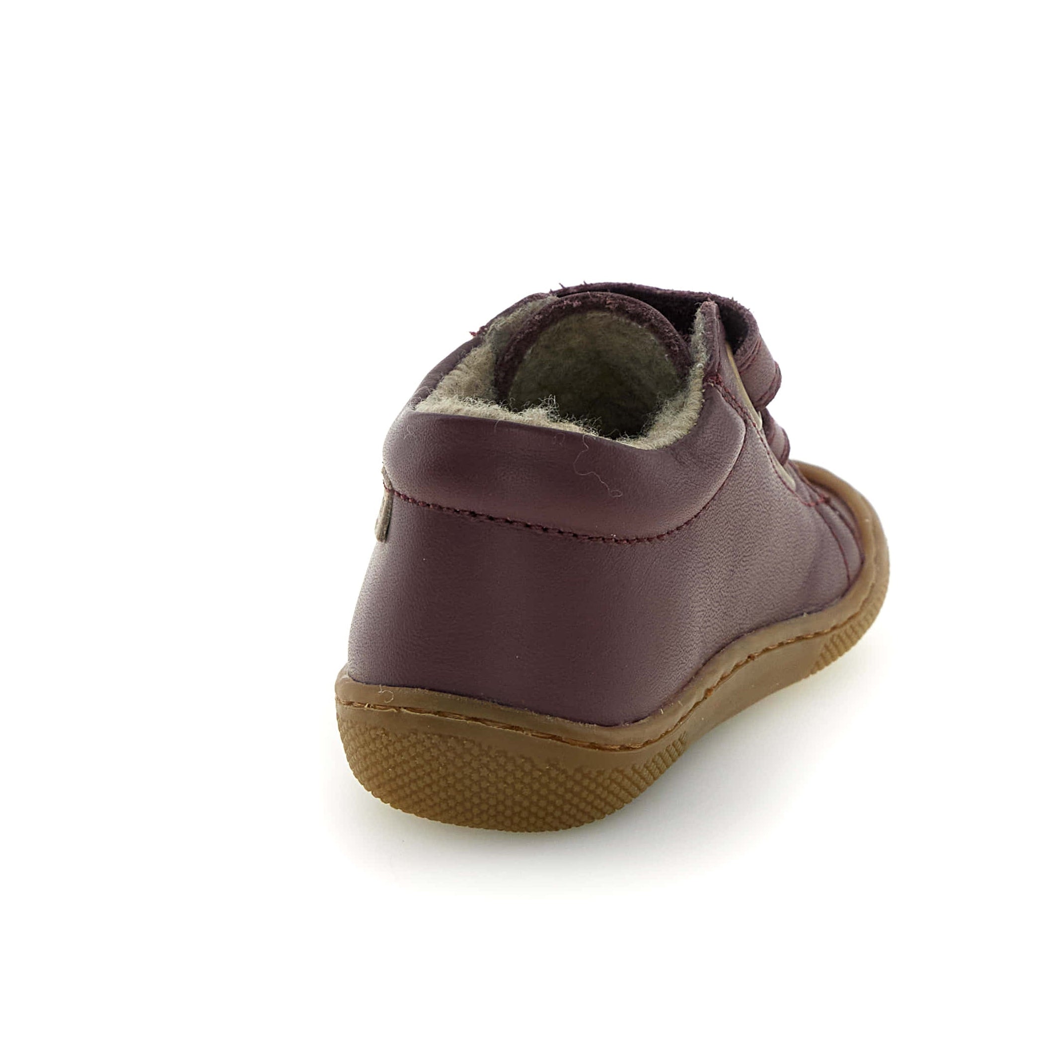 Naturino Barefoot Amur Wool Prune siltinātie ādas zābaciņi