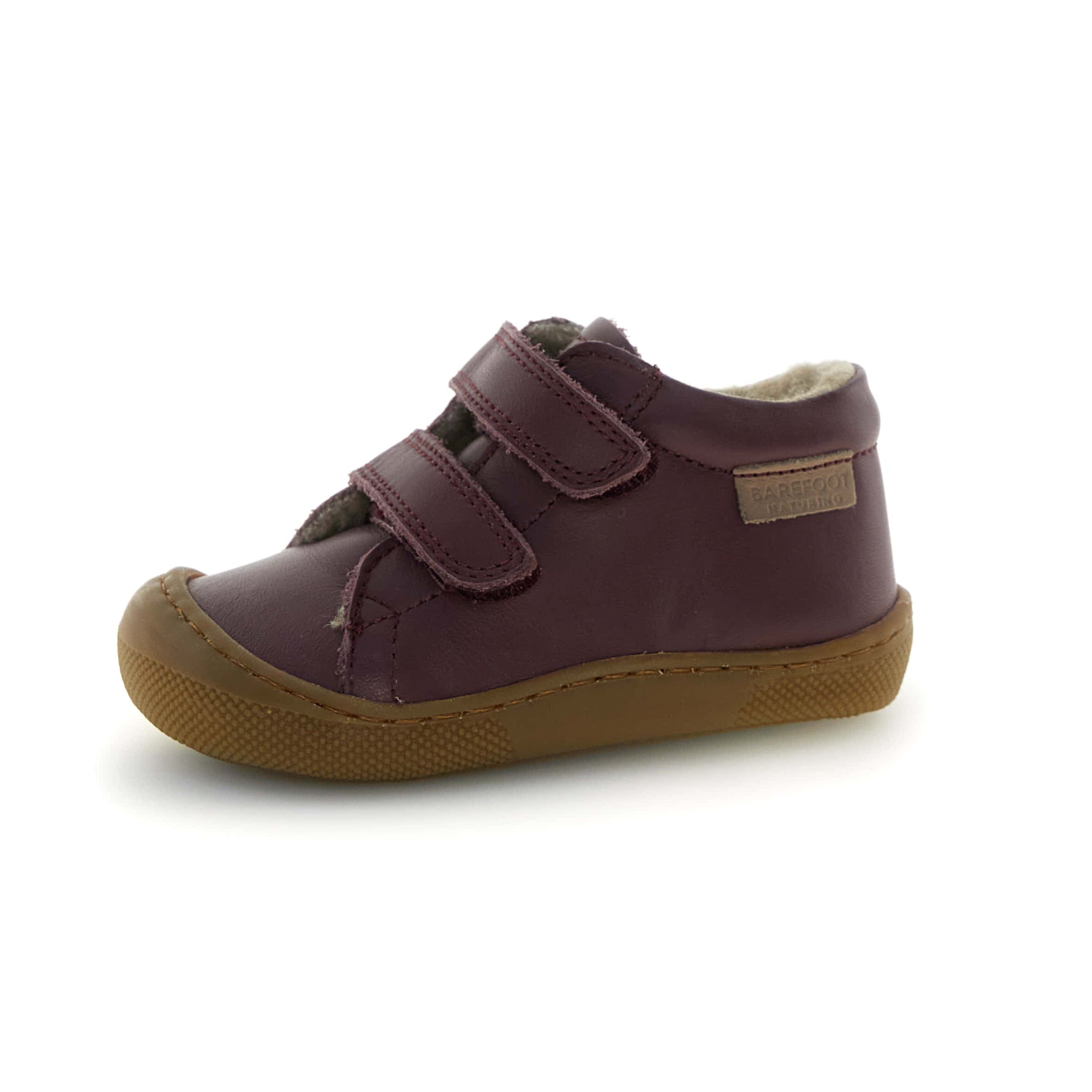 Naturino Barefoot Amur Wool Prune siltinātie ādas zābaciņi