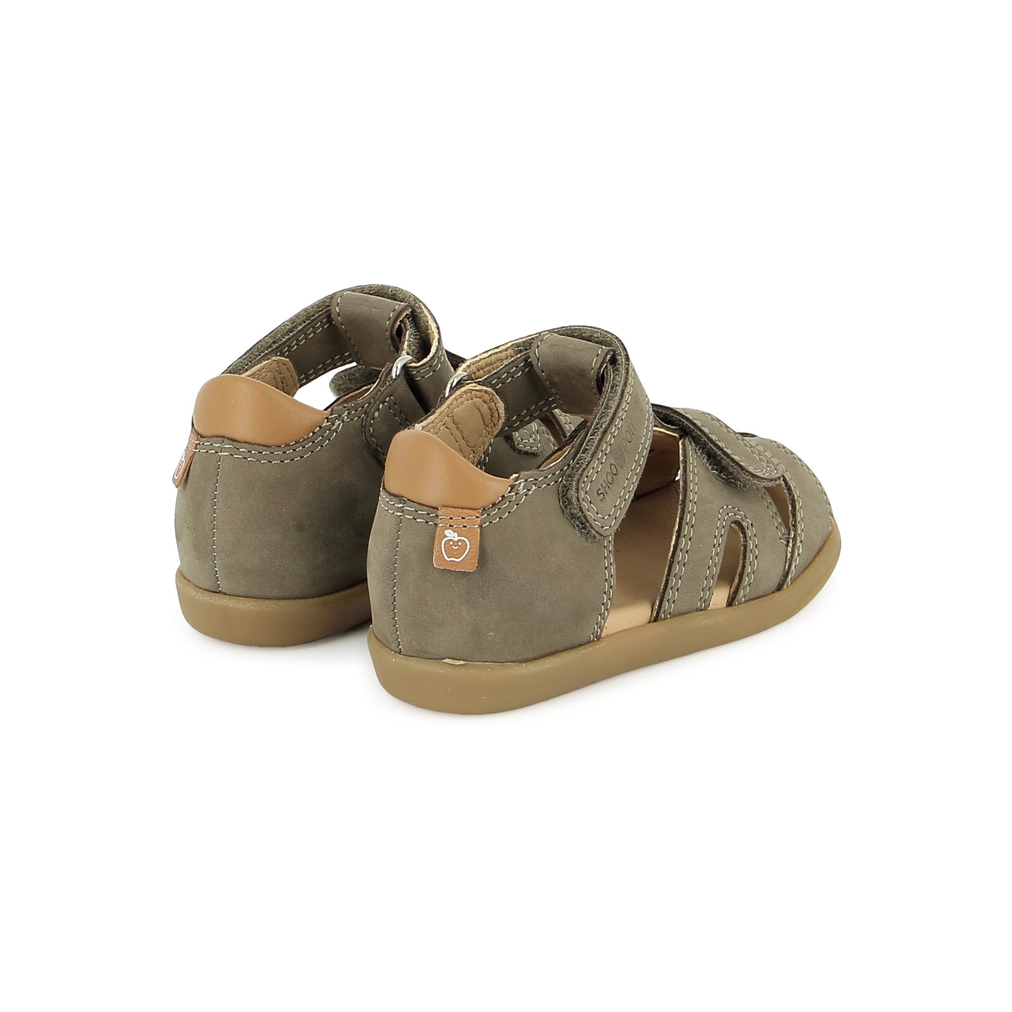 Shoo Pom Pika Nubuck Kaki-Camel sandalītes
