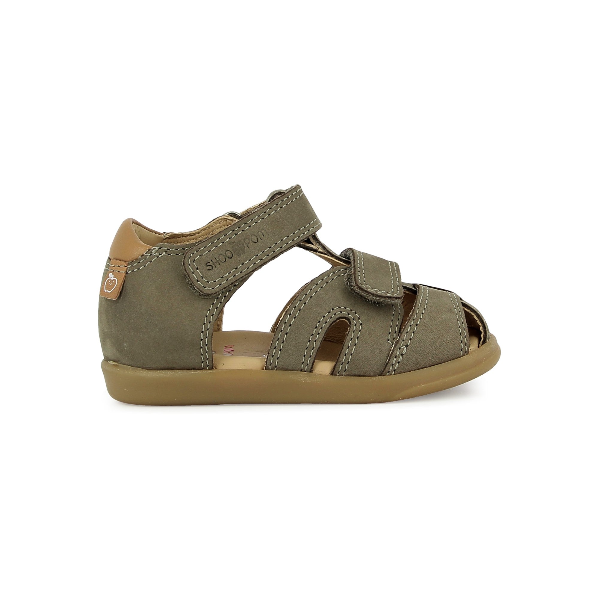 Shoo Pom Pika Nubuck Kaki-Camel sandalītes