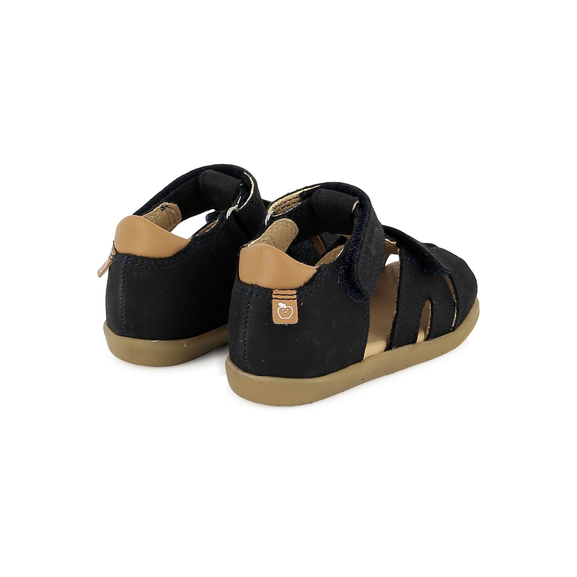 Shoo Pom Pika Nubuck Navy-Camel sandalītes