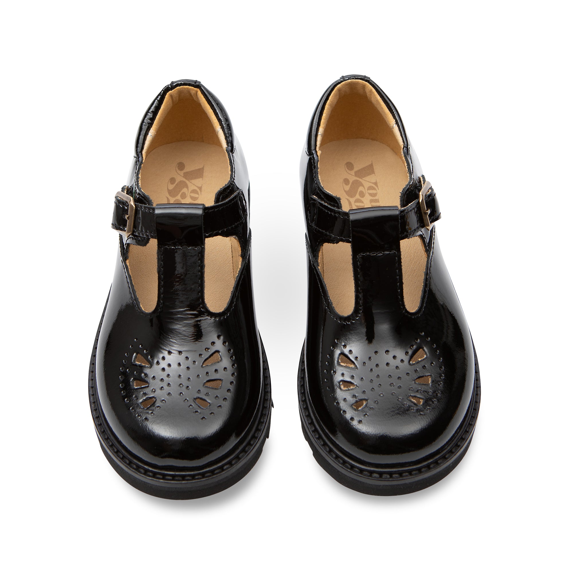 Young Soles Rosie Black Patent ādas kurpes
