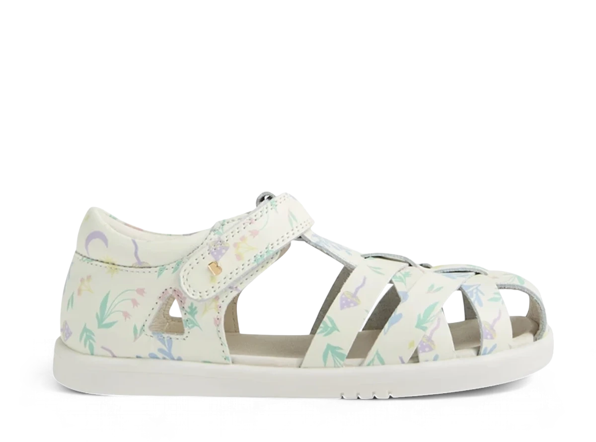Bobux KP Tropicana White Floral ādas sandales