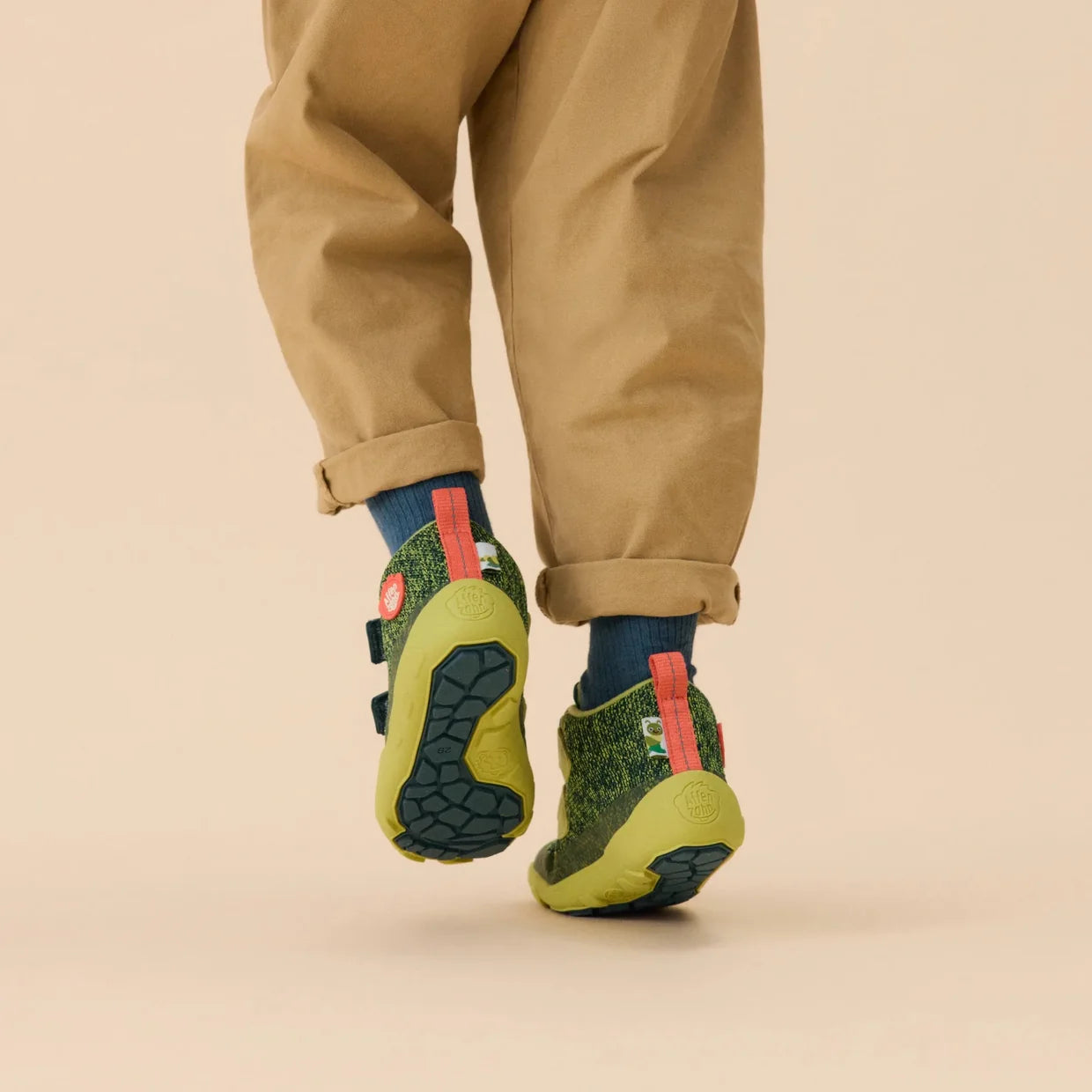 Affenzahn Low Boot Knit Happy Caterpillar Lime ūdensizturīgi apavi